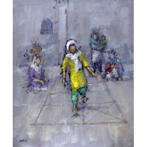 Zahid Saleem, 13 x 16 Inch, Acrylic on Canvas, Figurative Painting, AC-ZS-052